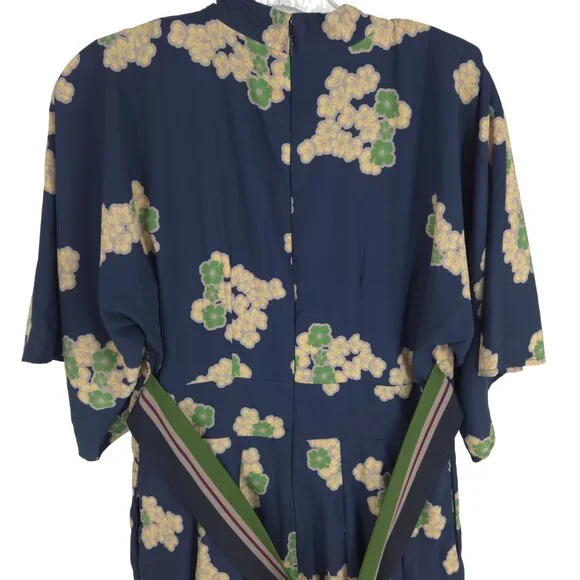 eshakti Wide Leg Jumpsuit Floral Plunge Neckline Kimono style ESTIMATED SIZE M - Picture 6 of 16